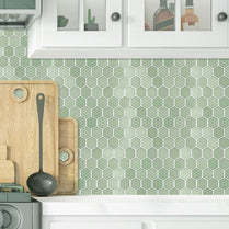 1.2 mm Glue Peel and Stick Green Vinyl Wall Tile Home Decor Bathroom Living Room TSQS86 by Vivid Tiles | Souqify