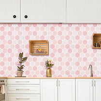 1.2 mm Glue Peel and Stick Pink Vinyl Wall Tile Home Decor Bathroom Living Room TSQS82 by Vivid Tiles | Souqify