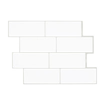 1.2mm 4 layer Subway Peel and Stick White Vinyl Wall Tile Home Decor bathroom Living Room T80711 by Vivid Tiles | Souqify