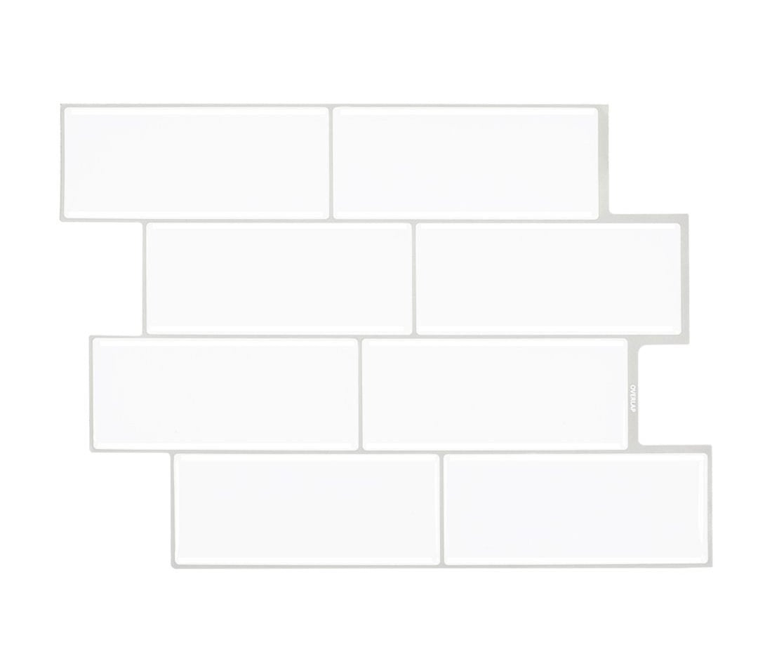 1.2mm 4 layer Subway Peel and Stick White Vinyl Wall Tile Home Decor bathroom Living Room T80711 by Vivid Tiles | Souqify