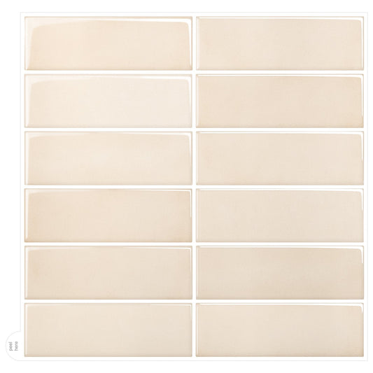 1.2mm Peel and Stick Apricot Rectangular Wall Tiles Home Decor Kitchen T80779 by Vivid Tiles | Souqify