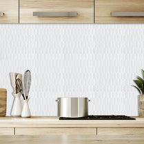 1.2mm Peel and Stick Hexagon White Wall Tiles Home Decor Kitchen T80303 by Vivid Tiles | Souqify