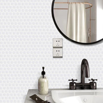 1.2mm Peel and Stick White Dot Wall Tiles Home Decor Kitchen T80416 by Vivid Tiles | Souqify