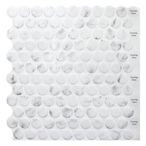 1.2mm Peel and Stick White Marble Dot Wall Tiles Home Decor Bathroom Living Room T80411 by Vivid Tiles | Souqify