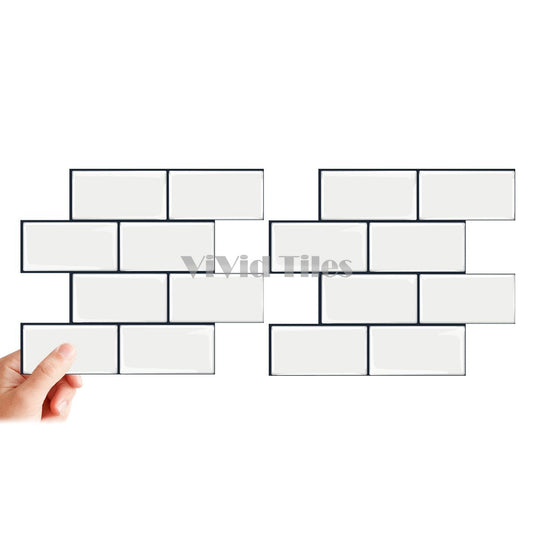 12.6*10.6 Inch White Color Brick PET Tile VP200 by Vivid Tiles | Souqify