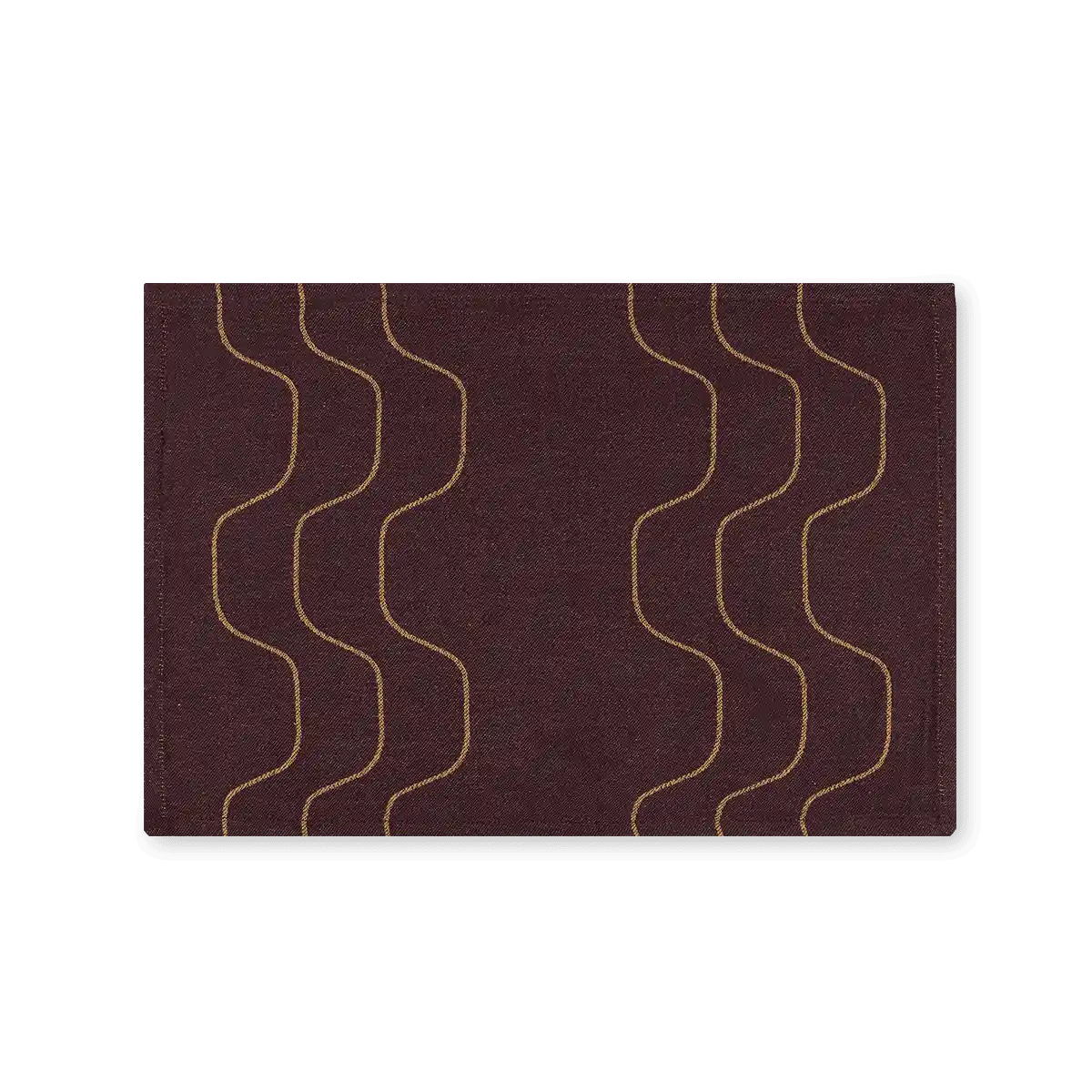 Golden Lurex Jacquard Woven with Burgundy Base Placemat 33x50 cm