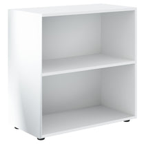 EXECUTIVE LOW HEIGHT CABINET WITH OPEN SHELVES, MADE IN E1 LAMINATE CHIPBOARD