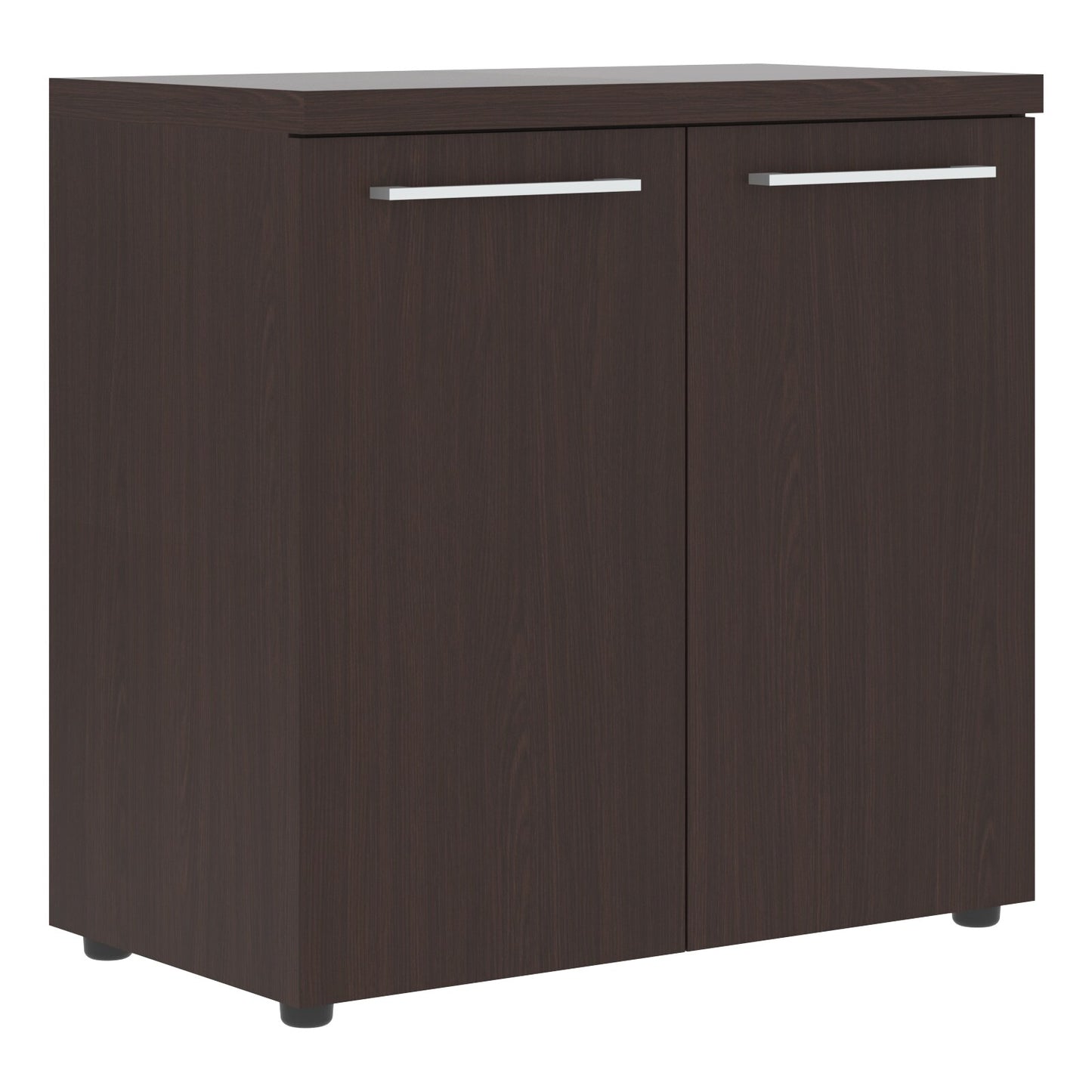 HIGH EXECUTIVE LOW HEIGHT CABINET, MADE IN E1 LAMINATE CHIPBOARD, WITH WOODEN SWING DOORS