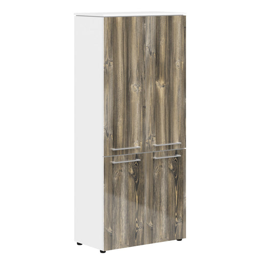 EXECUTIVE FULL HEIGHT CABINET, MADE IN E1 LAMINATE CHIPBOARD, WITH UPPER AND LOWER WOODEN SWING DOORS