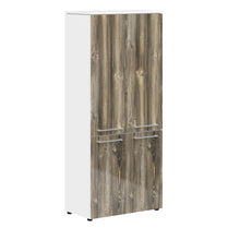 EXECUTIVE FULL HEIGHT CABINET, MADE IN E1 LAMINATE CHIPBOARD, WITH UPPER AND LOWER WOODEN SWING DOORS