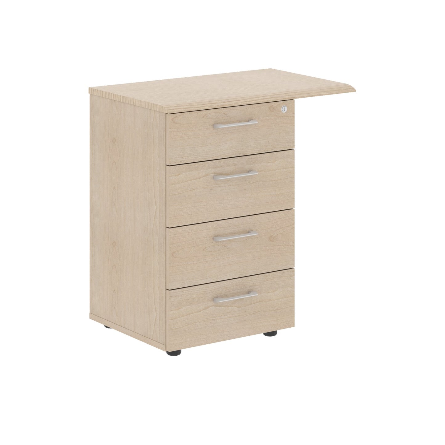 ATTACHED FOUR DRAWER PEDESTAL, MADE IN E1 LAMINATE CHIPBOARD