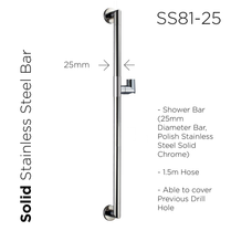 SS81-25 + 1.5m GAT - Shower Bar & Hose