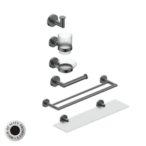 Coloseo Series 6pcs Set - Bathroom Accessories (Gunmetal / Matte Gold)