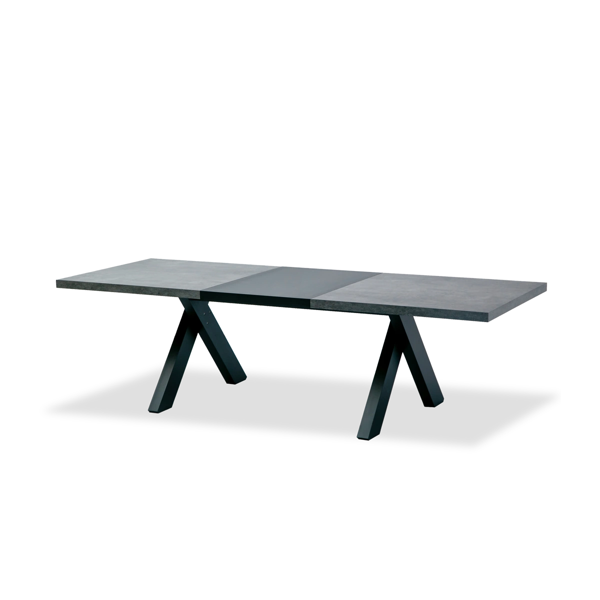 Modern dining table with a minimalist design on a white background