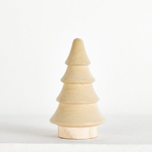 Wooden Christmas tree decoration on a white background