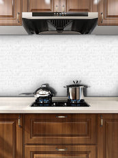 White Marble Strip Large Size Vinyl Tile T80011