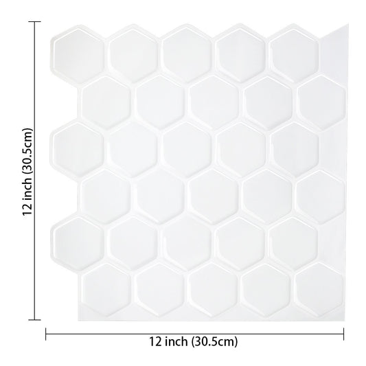 1.2 mm Glue Peel and Stick White Vinyl Wall Tile Home Decor Bathroom Living Room TSQS68
