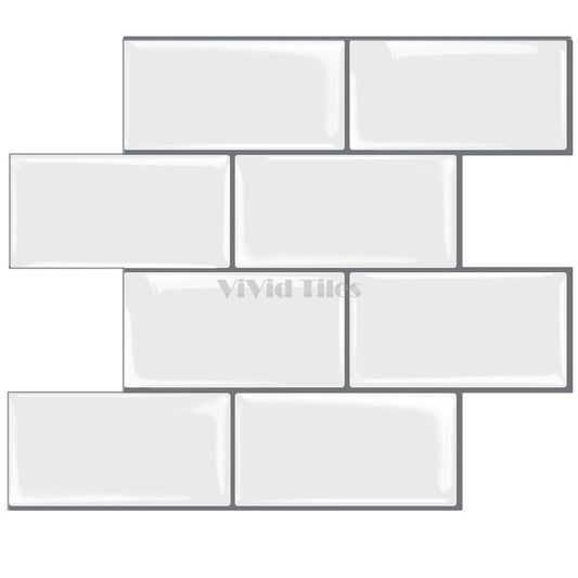 Thicker Upgrde White Subway Vinyl Tile