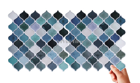 Thicker Upgrade Blue Marble Arabesque Vinyl Tile-HB500