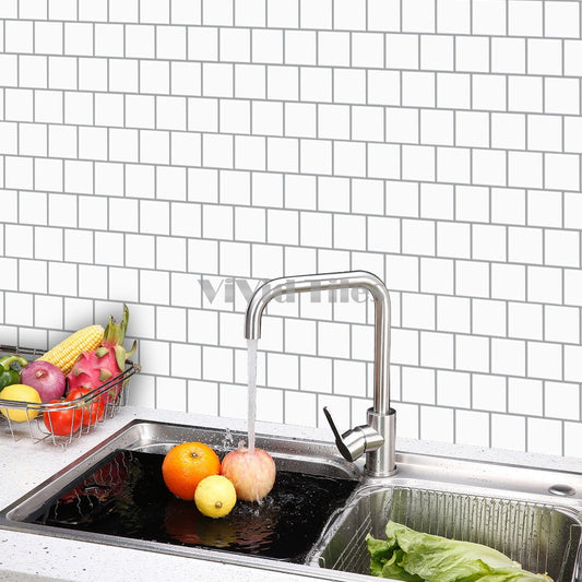 Thicker Upgrade White Rectangle Vinyl Tile HB520