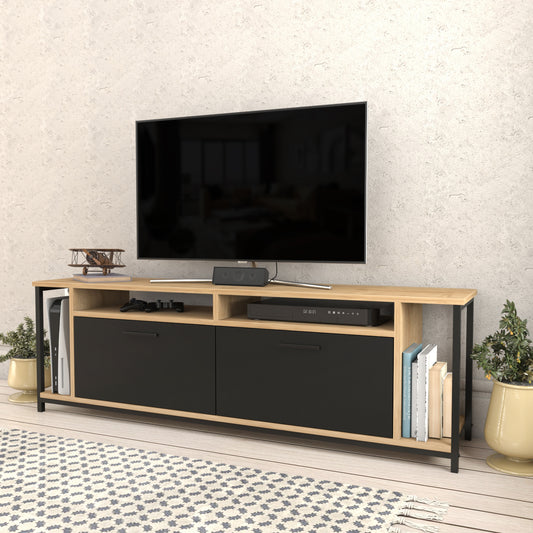 TV Stand Omar - Oak, Black-OMR63TS01