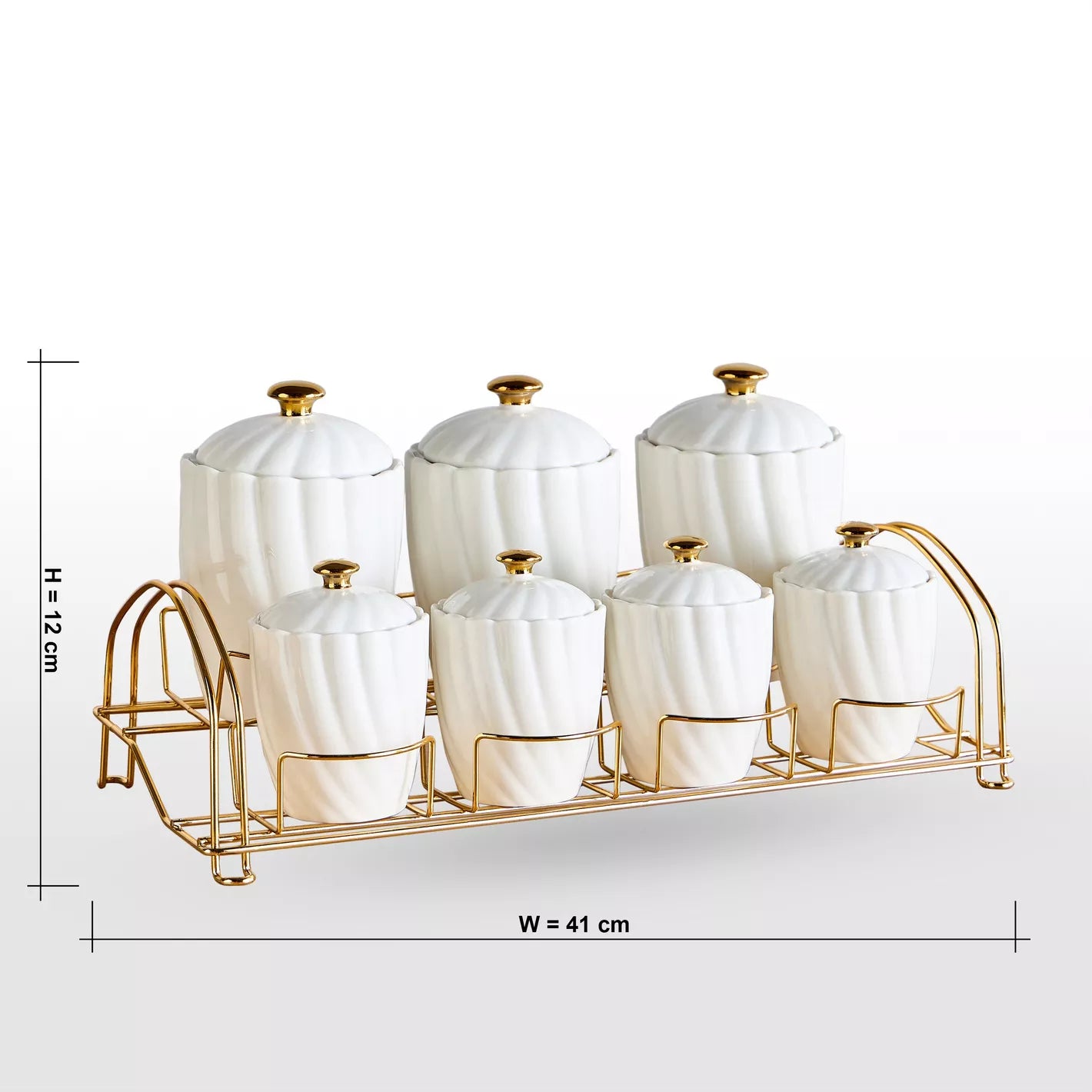 Raqiya 7-Piece Canister Set with Metal Stand