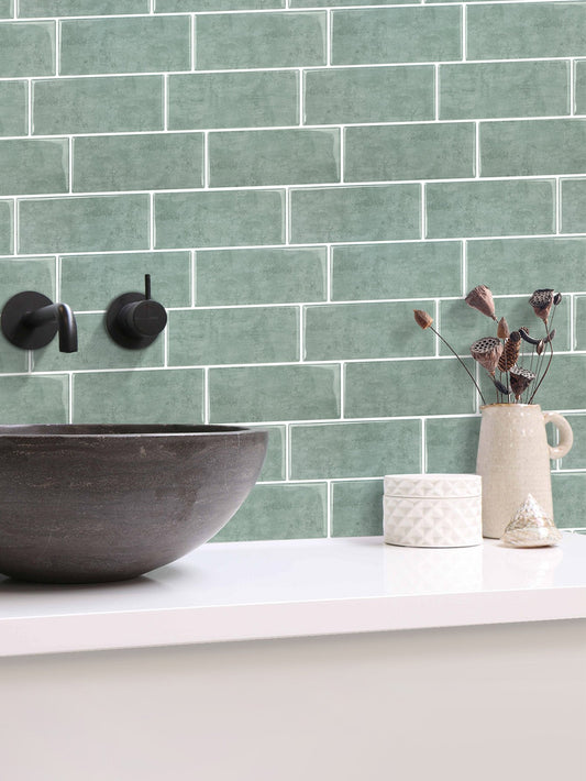 Subway Green Marble Vinyl Tiles T80764