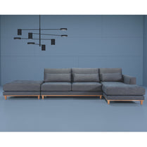 AMBRA CORNER SOFA WITH POUF | MANY FABRICS TO CHOOSE FROM by EWOODS | Souqify