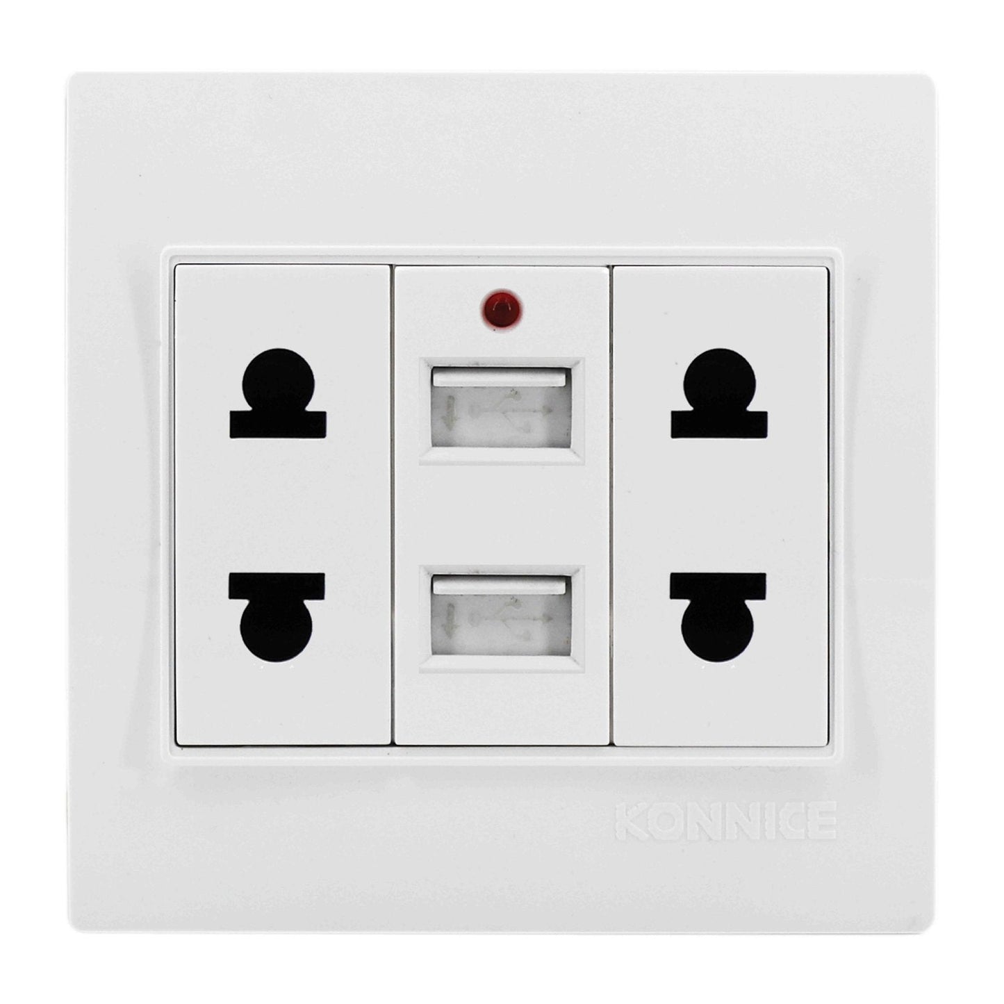 American Double Electric Socket with USB by Konnice | Souqify
