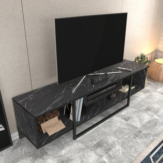 Asal 150 cm TV Unit Bendire and Black by DECOROTIKA | Souqify