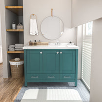 Bathroom Vanity Kardelen Bathroom Vanity-BV47TQ01 Turquoise 127 X 68 X 110 by DECOROTIKA | Souqify