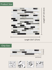 Black Strip Vinyl Wall Tile T80702 by Vivid Tiles | Souqify