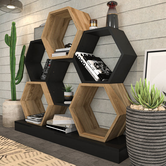 Bookshelf Cicek - Black, Oak-CCK43BC03 Black
Oak 135 X 35 X 19 by DECOROTIKA | Souqify