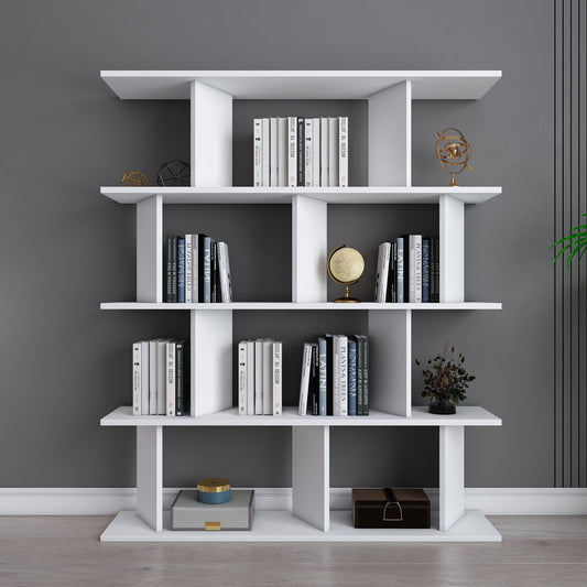 Bookshelf Grace - White-GRC47BC01 White 136 X 30 X 22 by DECOROTIKA | Souqify