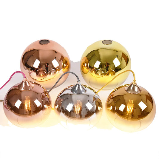 Bronze silver Gold Nordic gradient glass ball pendant light by Zhongsan | Souqify