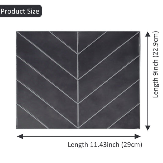 Chevron Black Marble Vinyl Tile by Vivid Tiles | Souqify