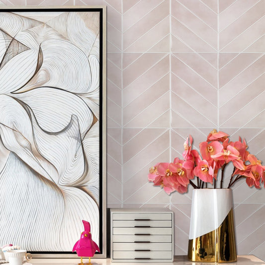 Chevron Pink Marble Vinyl Tile by Vivid Tiles | Souqify
