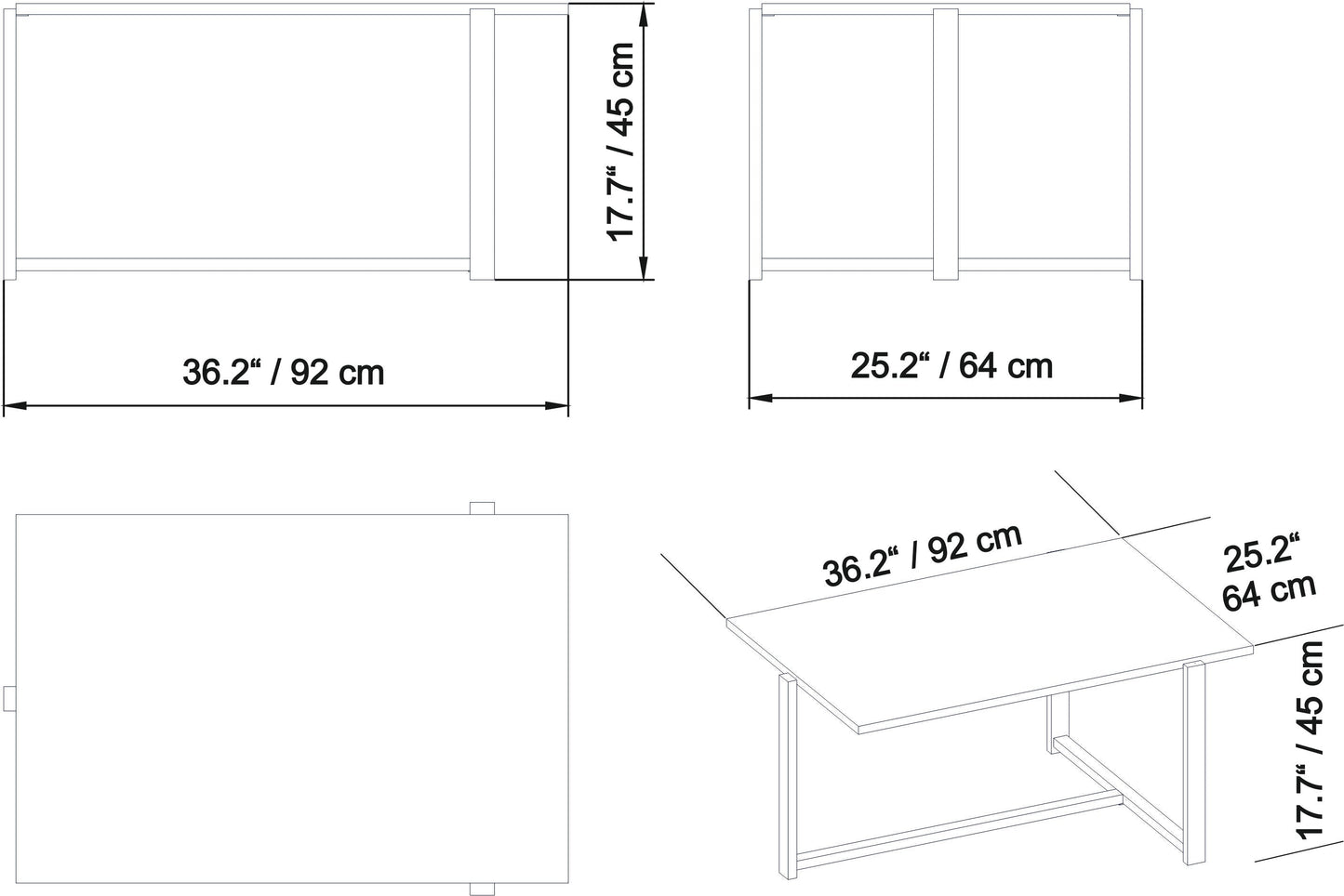 Coffee Table Merideths - Gold-MER17CT01 Gold
White 100 X 66 X 11.5 by DECOROTIKA | Souqify