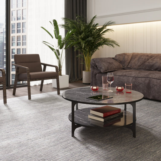 Coffee Table Versy - Black-VER35CT02 Black 97 X 95 X 10 by DECOROTIKA | Souqify