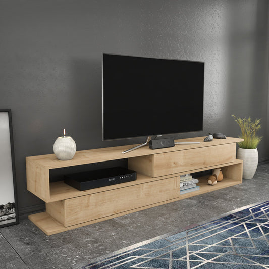 Cortez TV Unit Oak by DECOROTIKA | Souqify