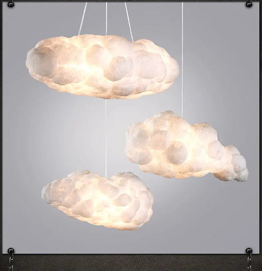 Cotton Cloud Chandelier Creative Children's Room White LED by Zhongsan | Souqify