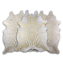 DEKOLAND - Gold Metallic Zebra on White Cowhide Home Interior Decor by Dinkids Furniture Trading L.L.C. | Souqify
