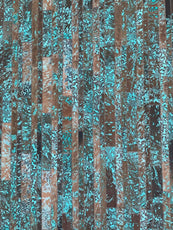 DEKOLAND - Stripes Rug Brown and Floral Turquoise Home Interior Decor by Dinkids Furniture Trading L.L.C. | Souqify
