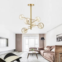 designer chandelier Gold Glass Bubble lamp Dining room Kitchen restaurant sphere chandelier hanging light by Zhongsan | Souqify