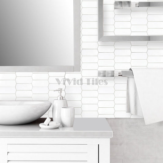 Elongated White PVC Composite Tile WJS-524 by Vivid Tiles | Souqify