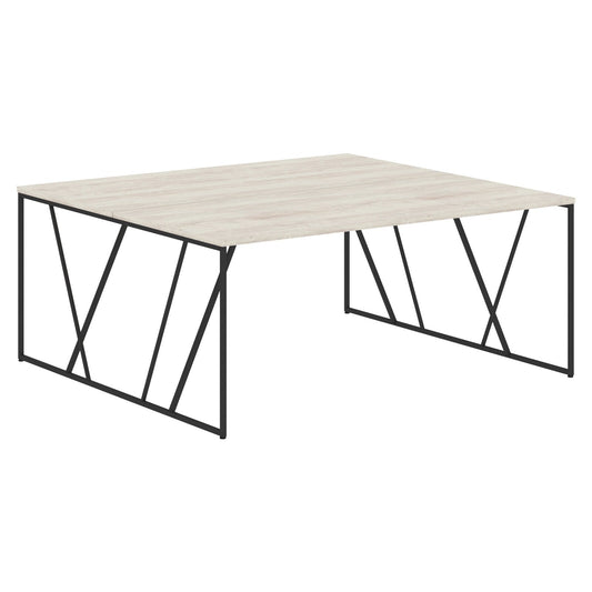 EXECUTIVE MODERN DESIGN CLUSTER OF 02 WORKSTATION WITH METAL LEGS, MADE IN E1 LAMINATE CHIPBOARD by Treejar | Souqify