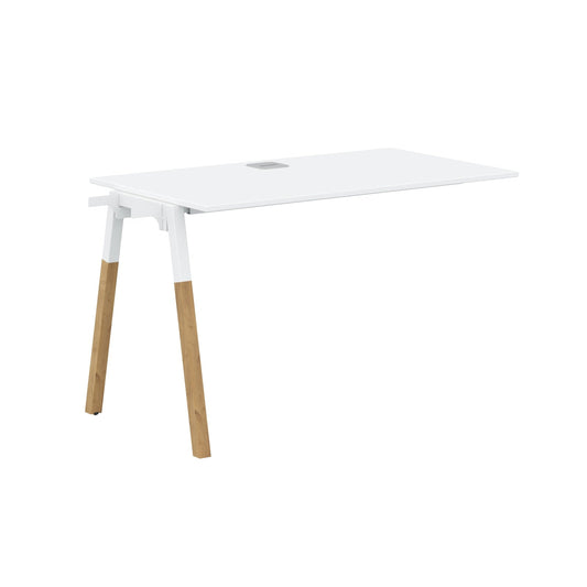 EXECUTIVE MODERN DESIGN RECTANGULAR SHAPE EXTENSION DESK, MADE IN E1 LAMINATE CHIPBOPARD, WITH ONE SIDE SLANTED SHAPE METAL/WOODEN LEGS by Treejar | Souqify