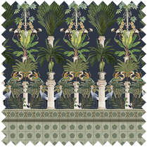 Fabric Tropical Columns Dark by Vladila | Souqify