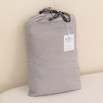 Faux Linen King size 6 Pieces Duvet Cover Set, Plain Gray color.
