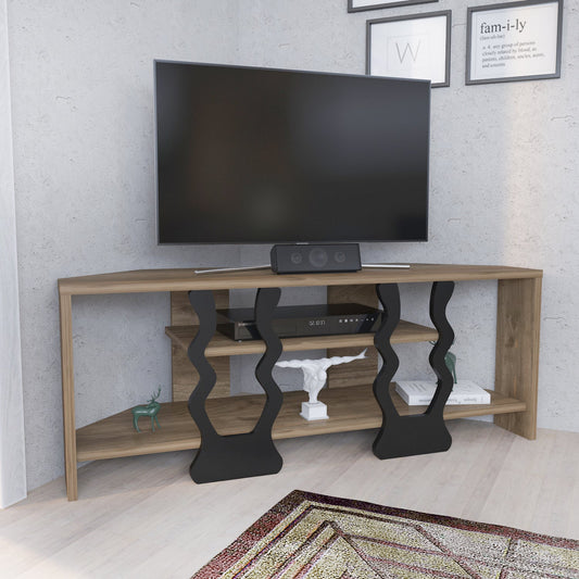 Firal TV UNITESI - Walnut AND Black COLOUR by DECOROTIKA | Souqify